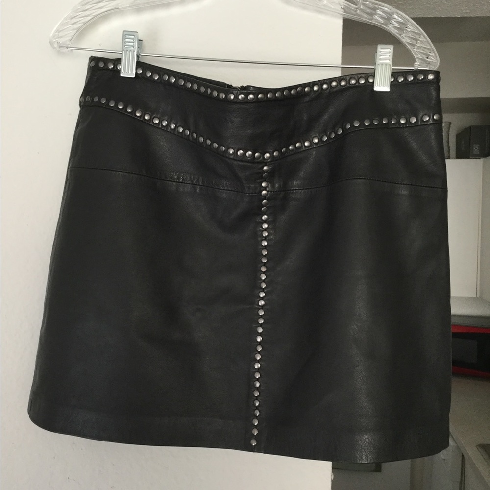 Kookai real leather black skirt